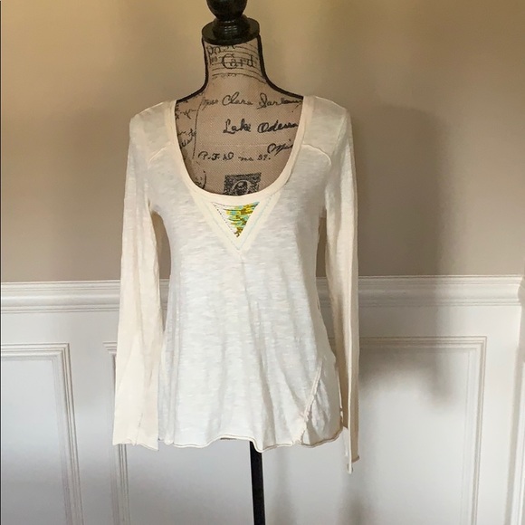 Free People Tops - ✨Free People Lightweight Beaded Long Sleeve Top